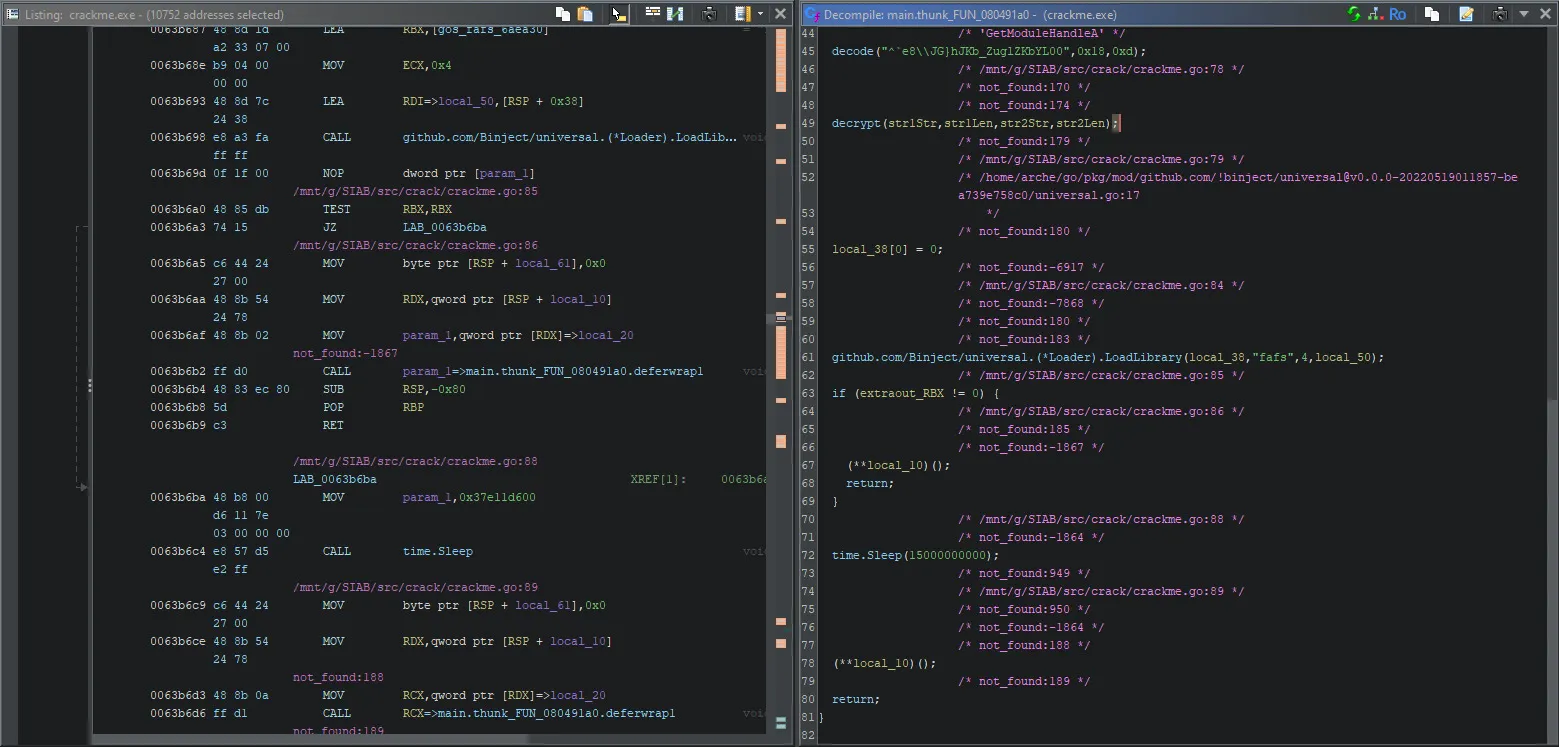 picture showign decompilation proving that no exported functions are called