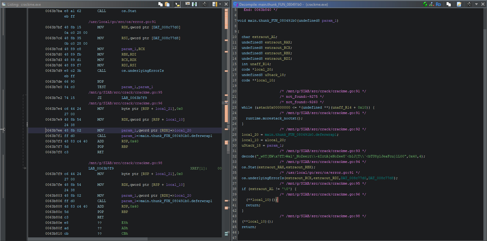 decompilation of the second function of the array