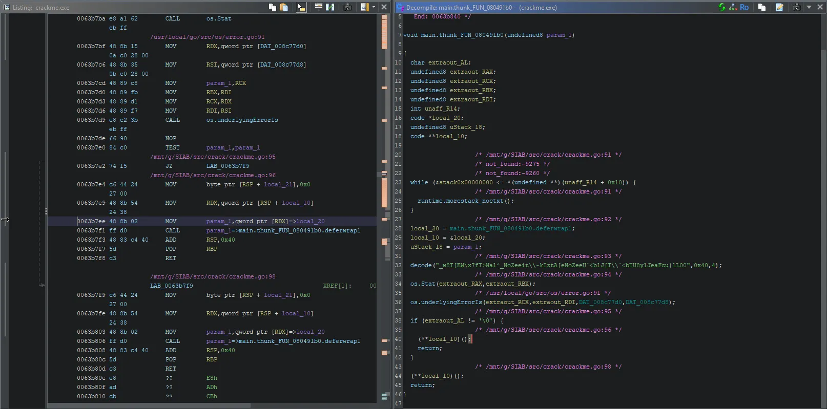 decompilation of the second function of the array