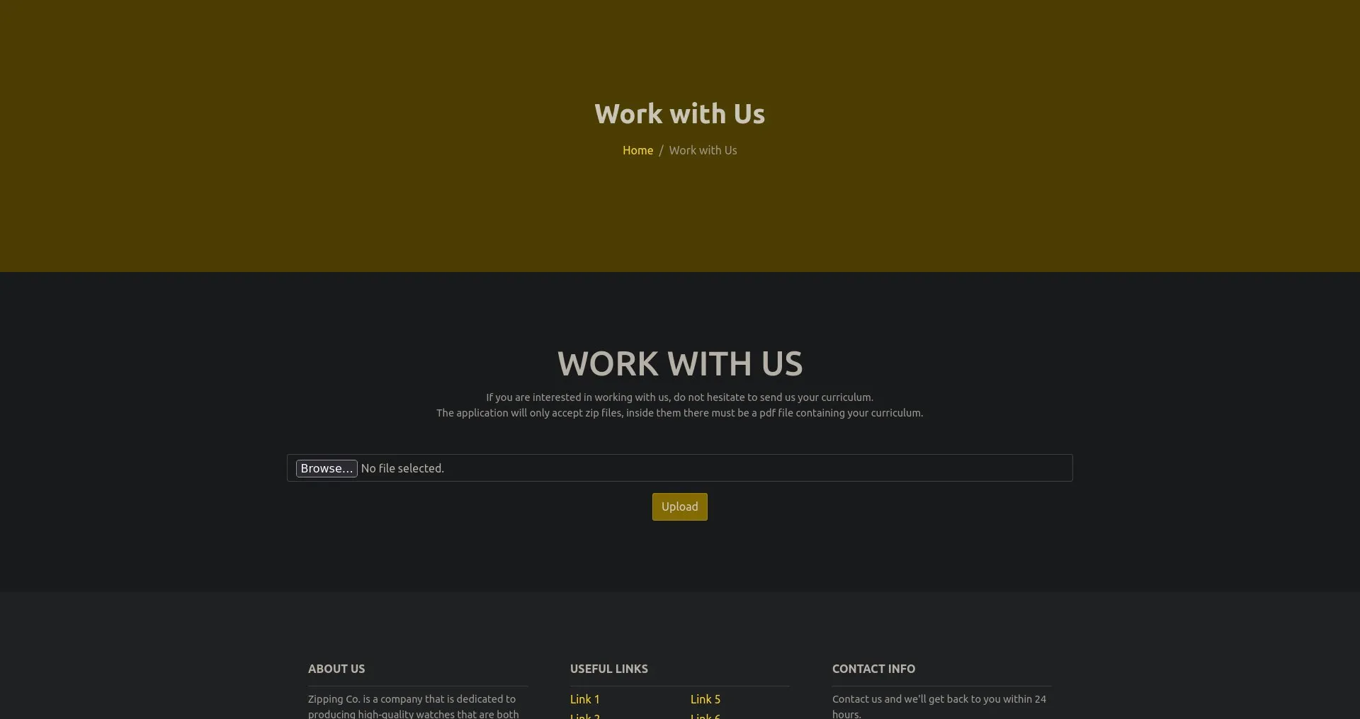 Upload page
