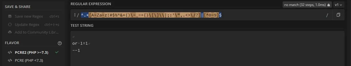 Payload in regex101.com